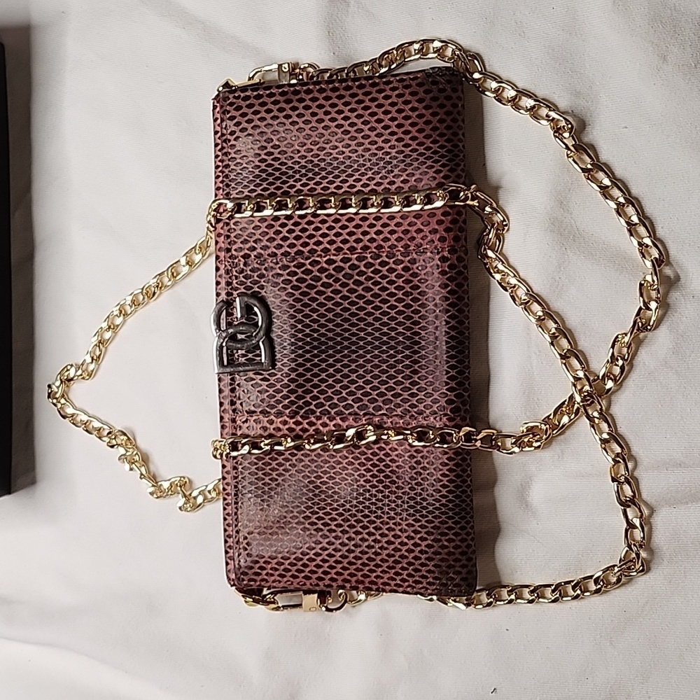 Dolce & Gabbana python convertible clutch/evening bag removable chain